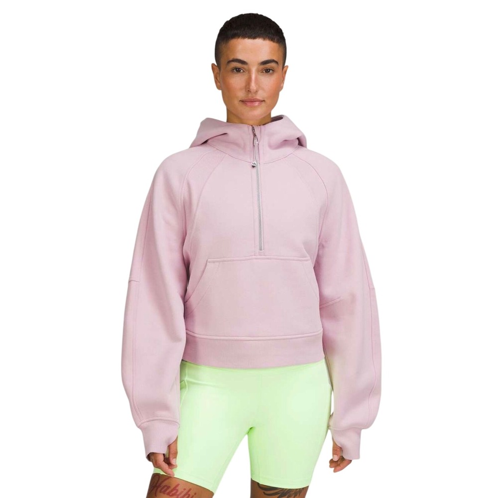 NWOT HAS Lululemon Pink Scuba Oversized Half Zip Hoodie Athleisure Women Sz XS/S
